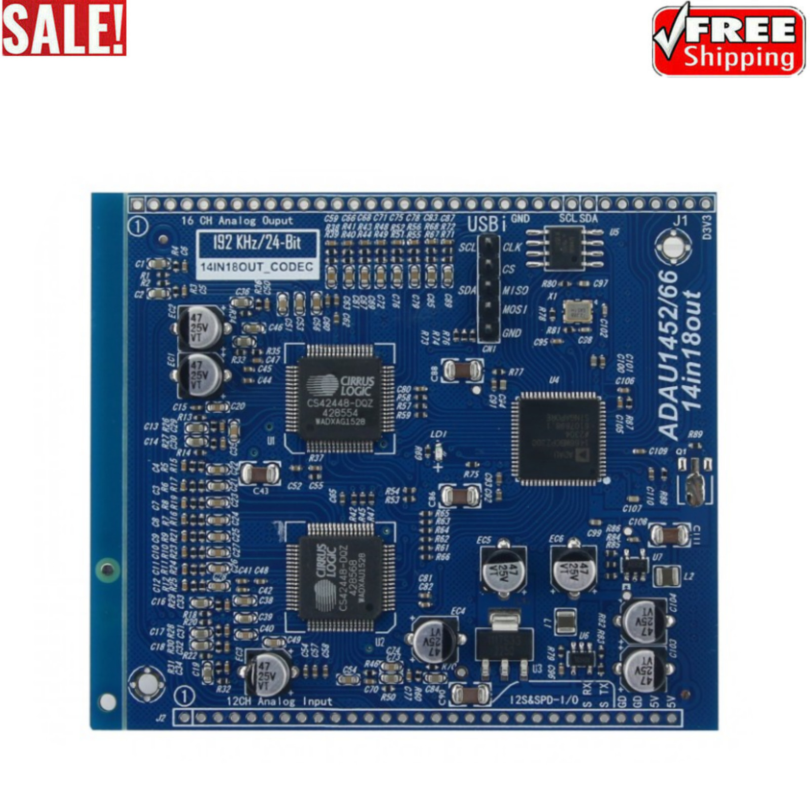 ADAU1466 DSP + CS42448 DAC 14-IN 18-OUT DSP Processor Multi-channel Audio