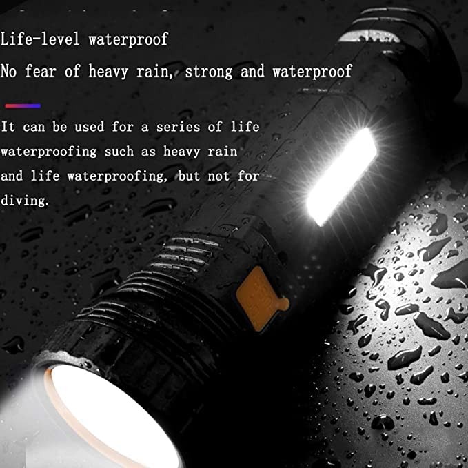E-SHIDAI Solar/Rechargeable Multi Function 1000 Lumens LED 2PCS Black