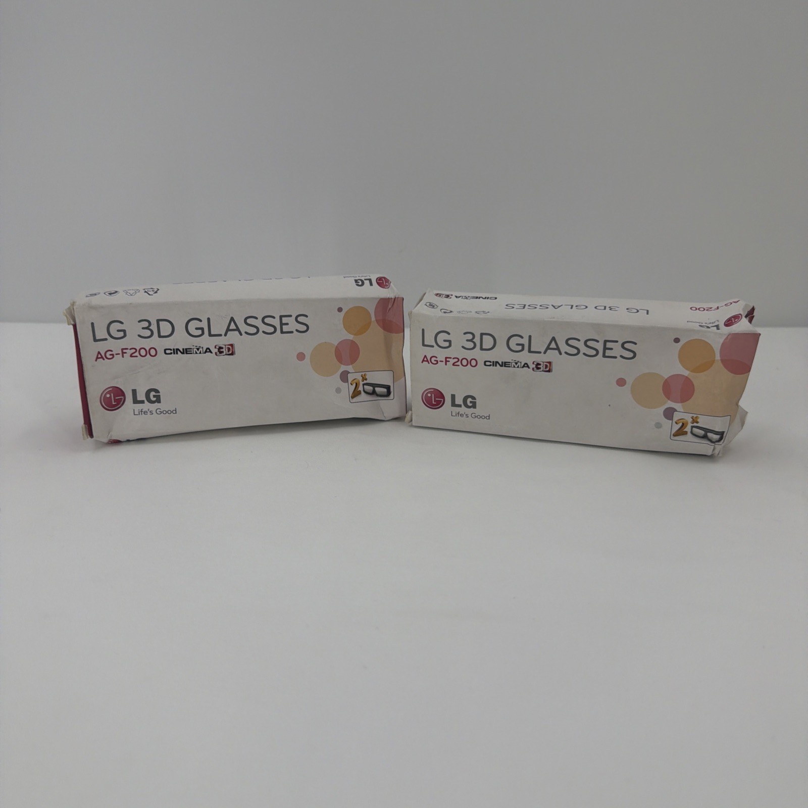 LG Cinema 3D HDTV Movie Glasses AG-F200 Two Boxes 4 Total Black Pairs