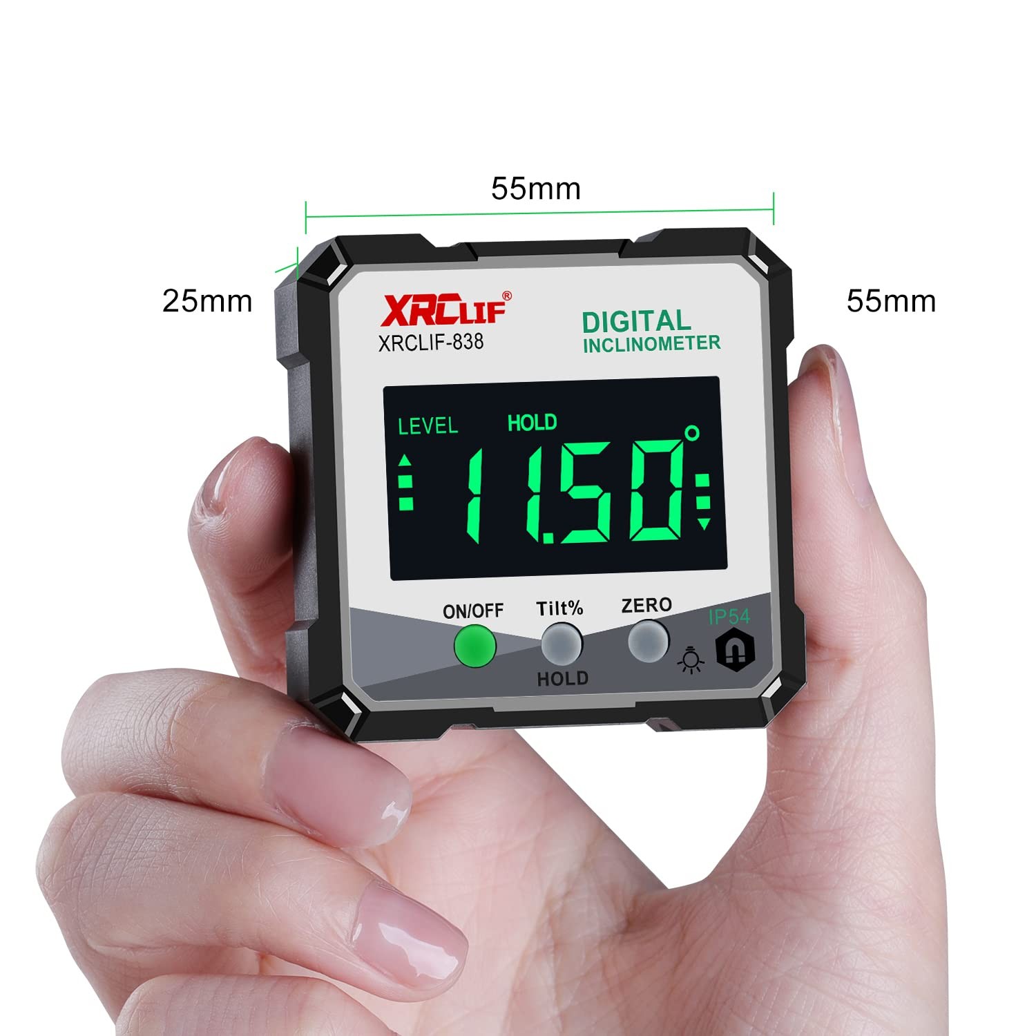 Digital Angle Gauge Meter, Magnetic Base Level Box Angle Finder Protractor Be...