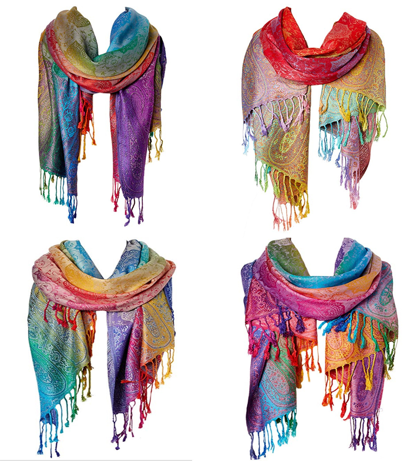 Paisley Pashmina Women Winter Fall Scarf Shawl Wrap ~ Valentine Gift ~ Rainbow