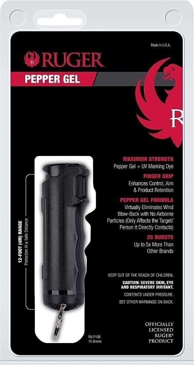 Ruger Pepper Gel - Police Strength - Keychain with Flip Top Safety & (FVS023510)