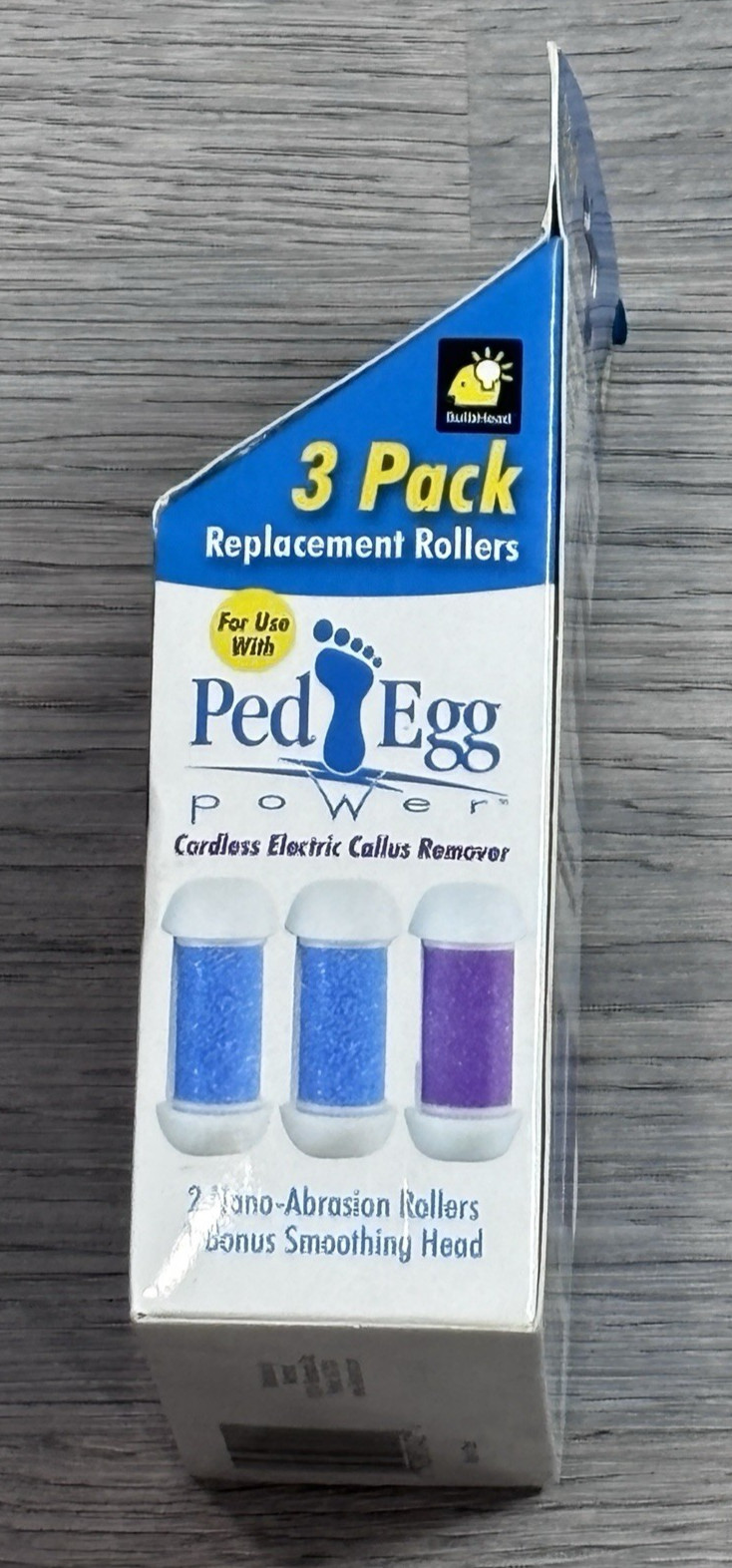 Genuine Ped Egg Power Callus Remover Refill 3 Pack Replacement Rollers NEW