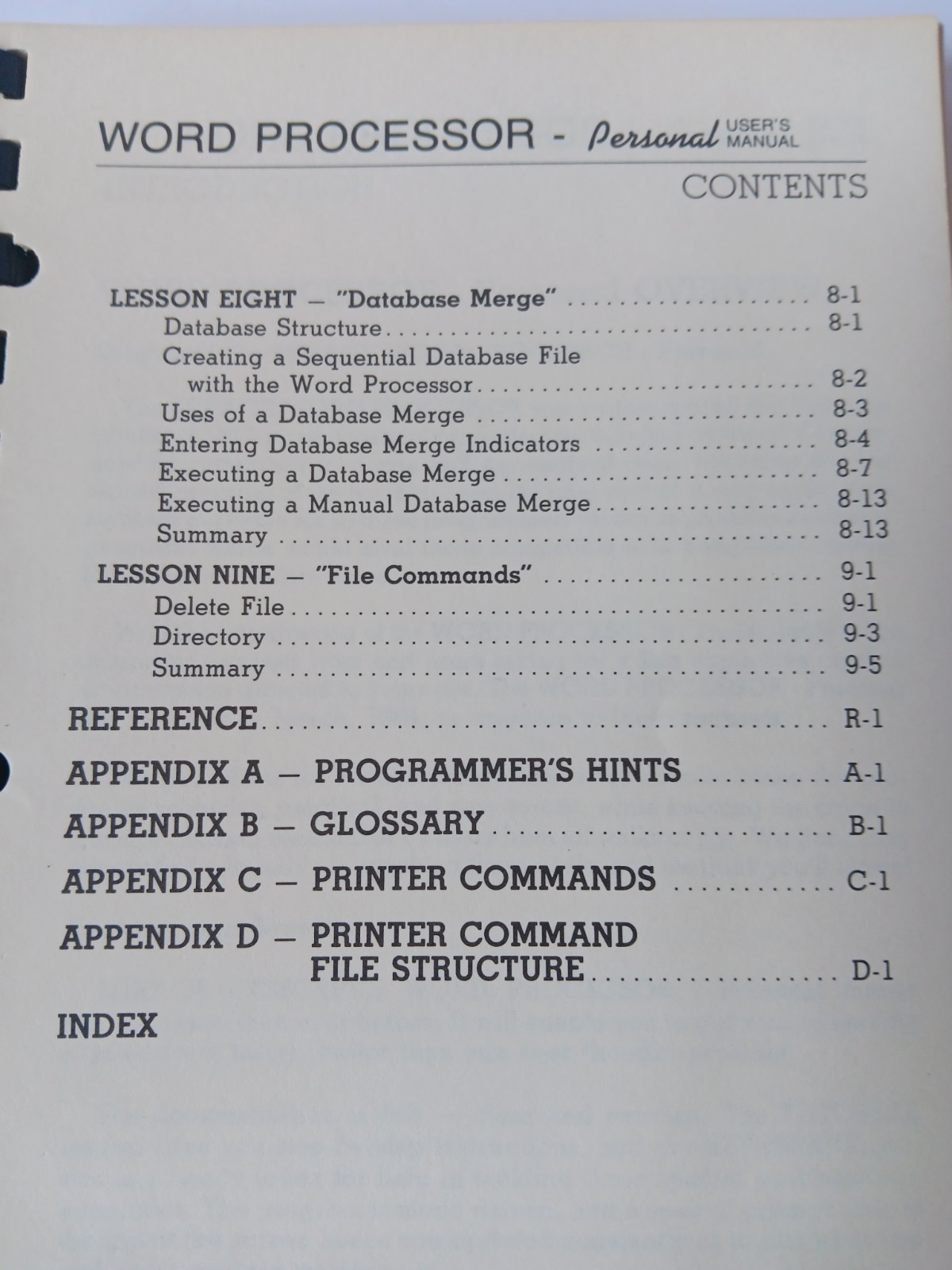 Commodore 64/128 Word Processor Personal Users Manual