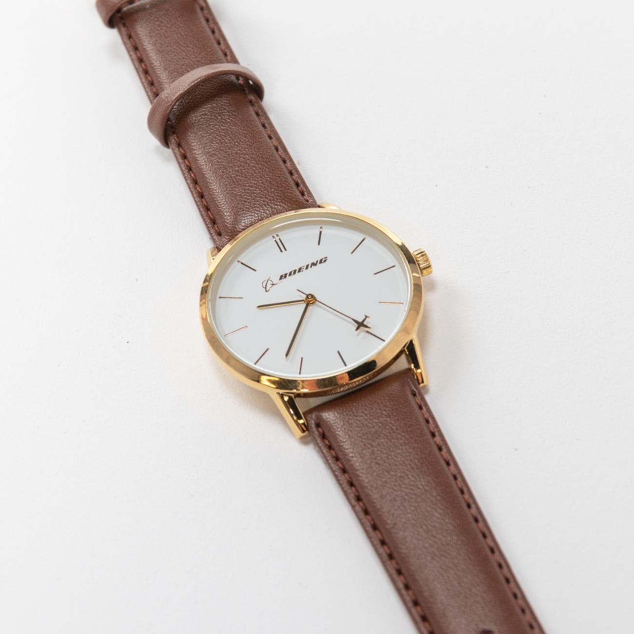Boeing Women's Gold Rotating Airplane Watch