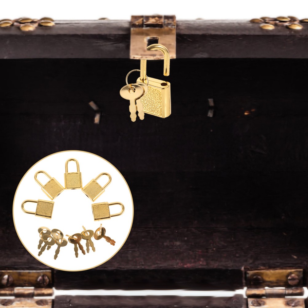 10 Sets Small Lock Key Lockable Diary Book Backpack Padlock for Suitcase