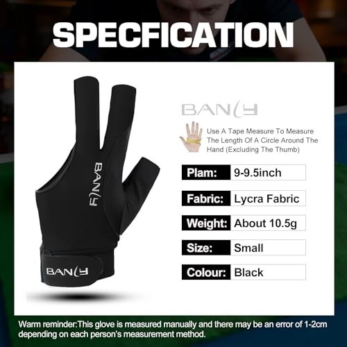 Left Hand Billiard Pool Gloves 3 Finger Snooker Cue Sporty Half Finger Glove