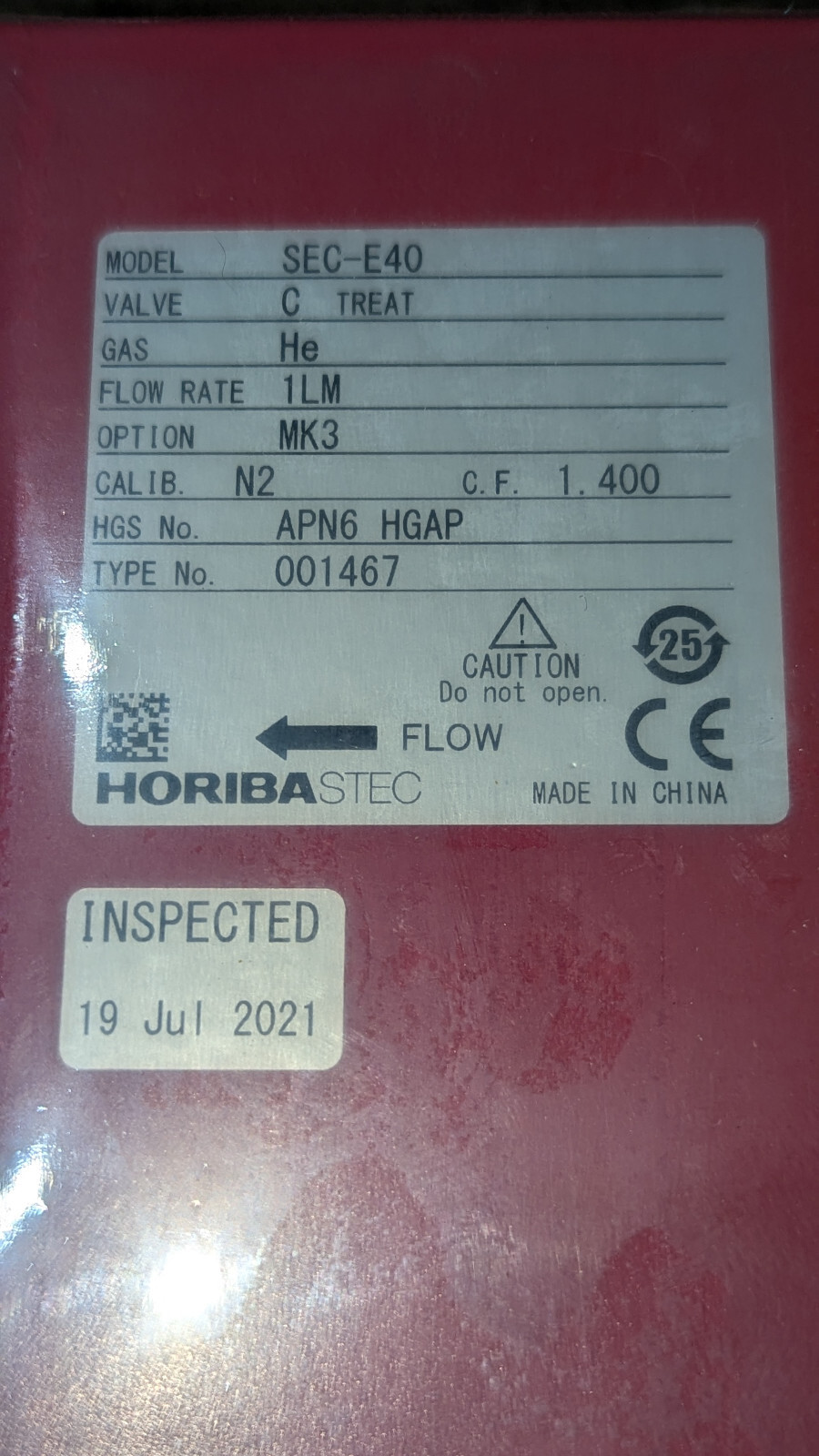 HORIBA SEC-E40MK3 STEC Mass Flow Controller HE 1LM 41S New & Sealed