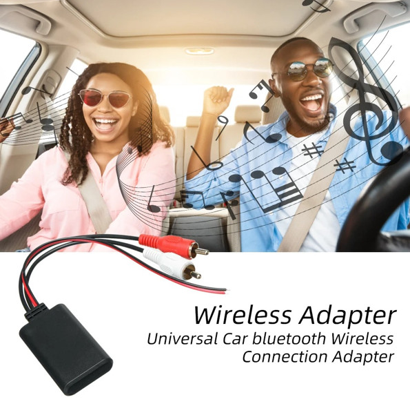 Car-Audio Stereo Bluetooth AUX Receiver Module 2 RCA Interface Cable Adapter-USA