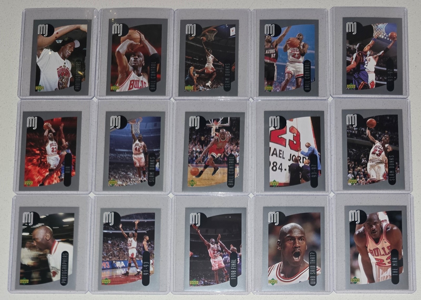 Michael Jordan 1998 Upper Deck 15 Stickers Lot MJ Chicago Bulls NBA Variety Lot