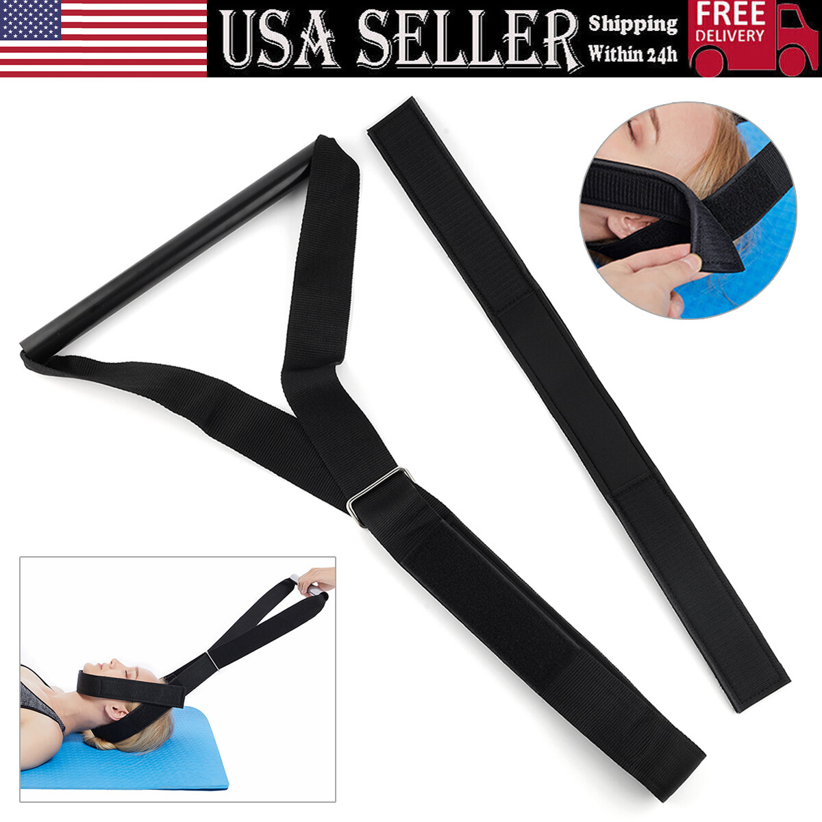 Y-Shaped Spine Chiropractic Decompression Traction Tool Chin Strap Comfortable