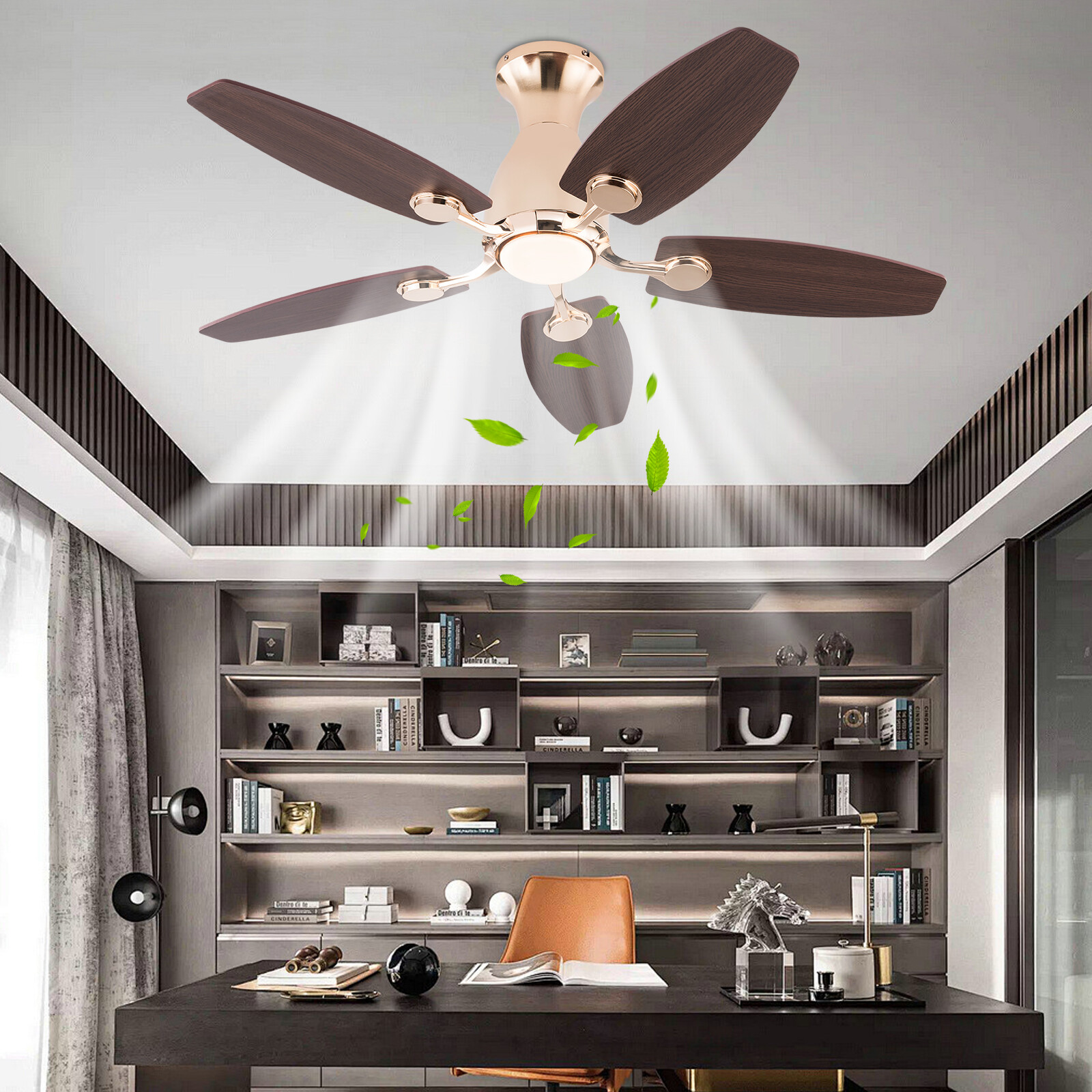 42 in 6 Speed Ceiling Fan with Led Chandelier + Remote Control 3000-4500-6000k