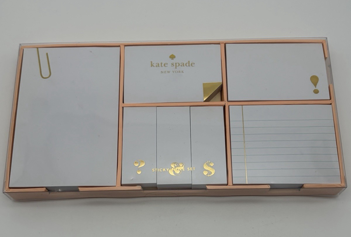 Kate Spade Sticky Note Set Sealed New Stationery Memo Pads Office Desk Gift