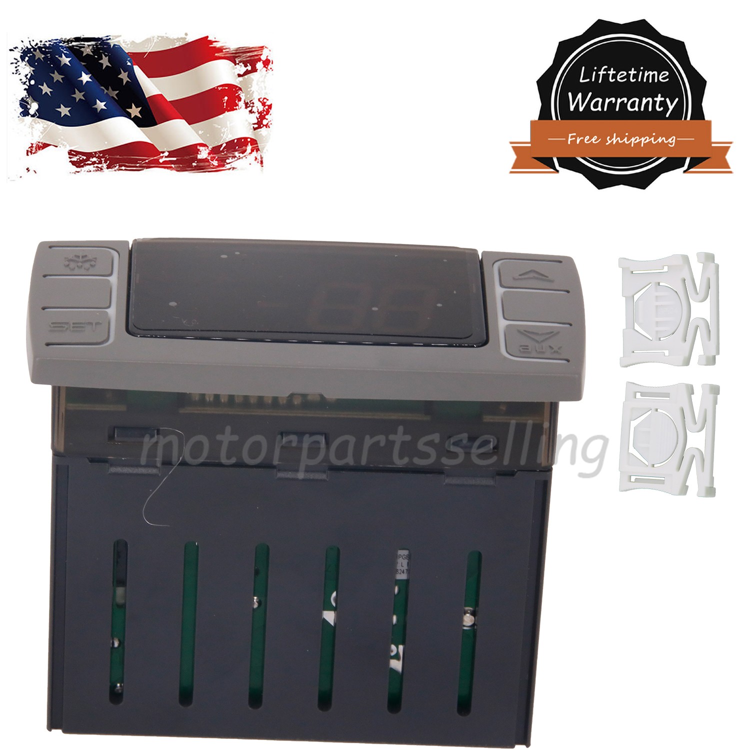 For Dixell Temperature Controller XR06CX-4N1F1 w/ 2Pcs Brackets Black Panel New