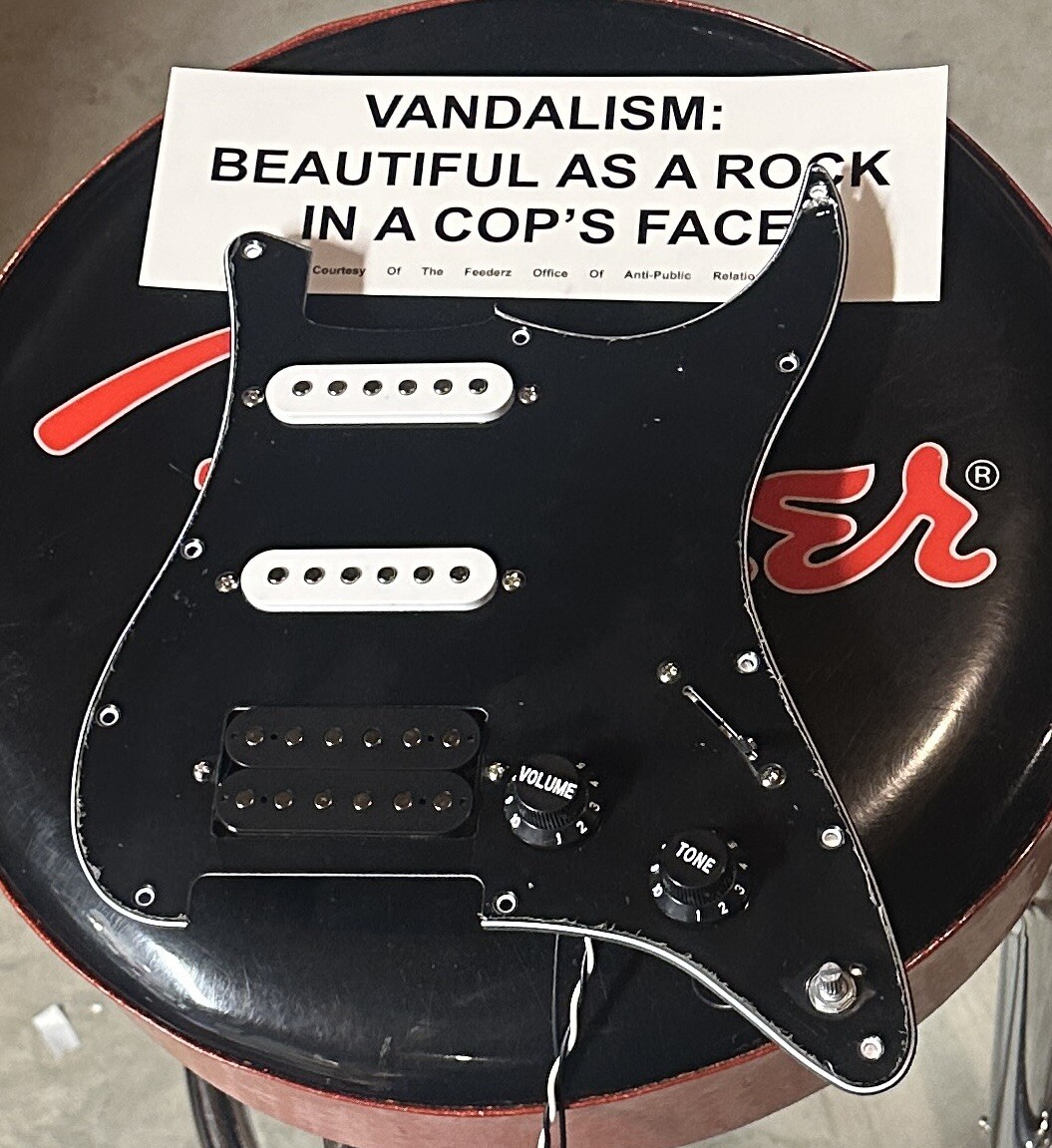 Kurt Cobain Vandalism Import Version Loaded HSS Stratocaster Pickguard w/Sticker