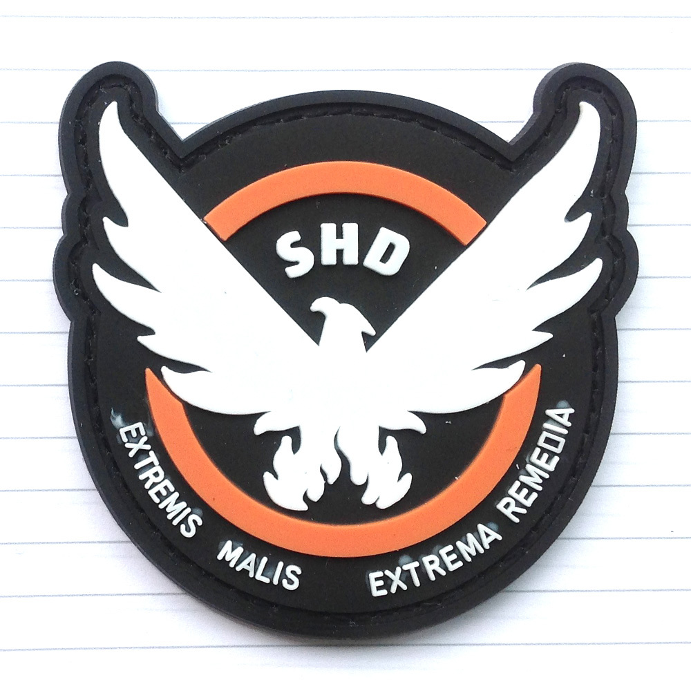 The Division Game SHD Large Round Logo 3D PVC Patch Hook & Loop Badge