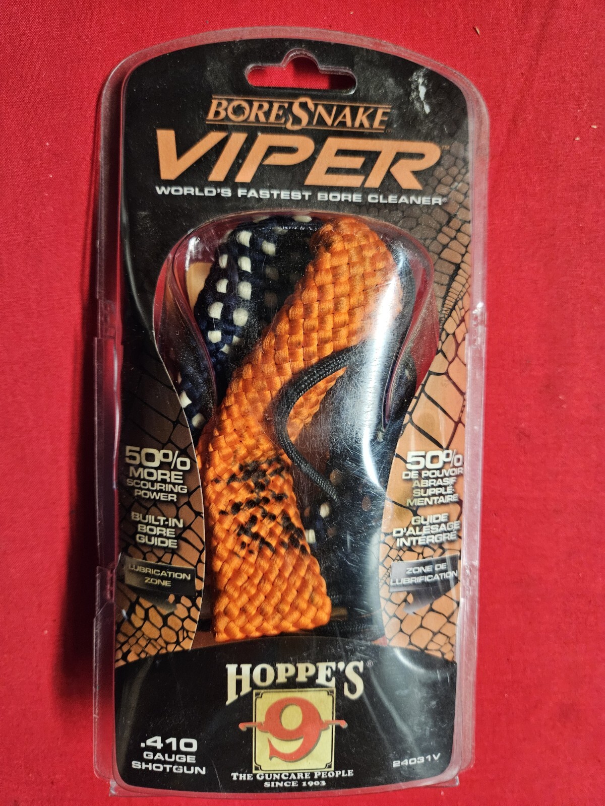 Hoppes Bore Snake Viper 410 Ga 24031V Bore Cleaner Built-In Bore Guide NEW BOX