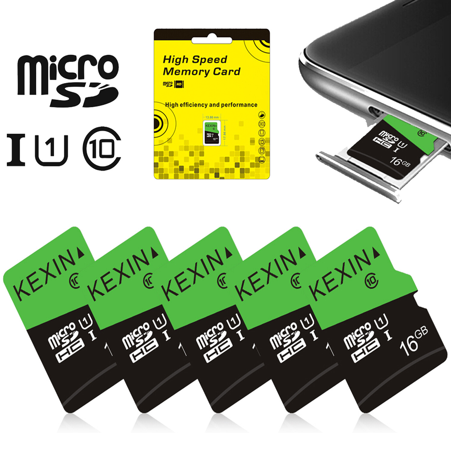 10Pack/5Pack 16GB Micro SD TF Card Class 10 Flash SDHC Memory Card Store TF Card