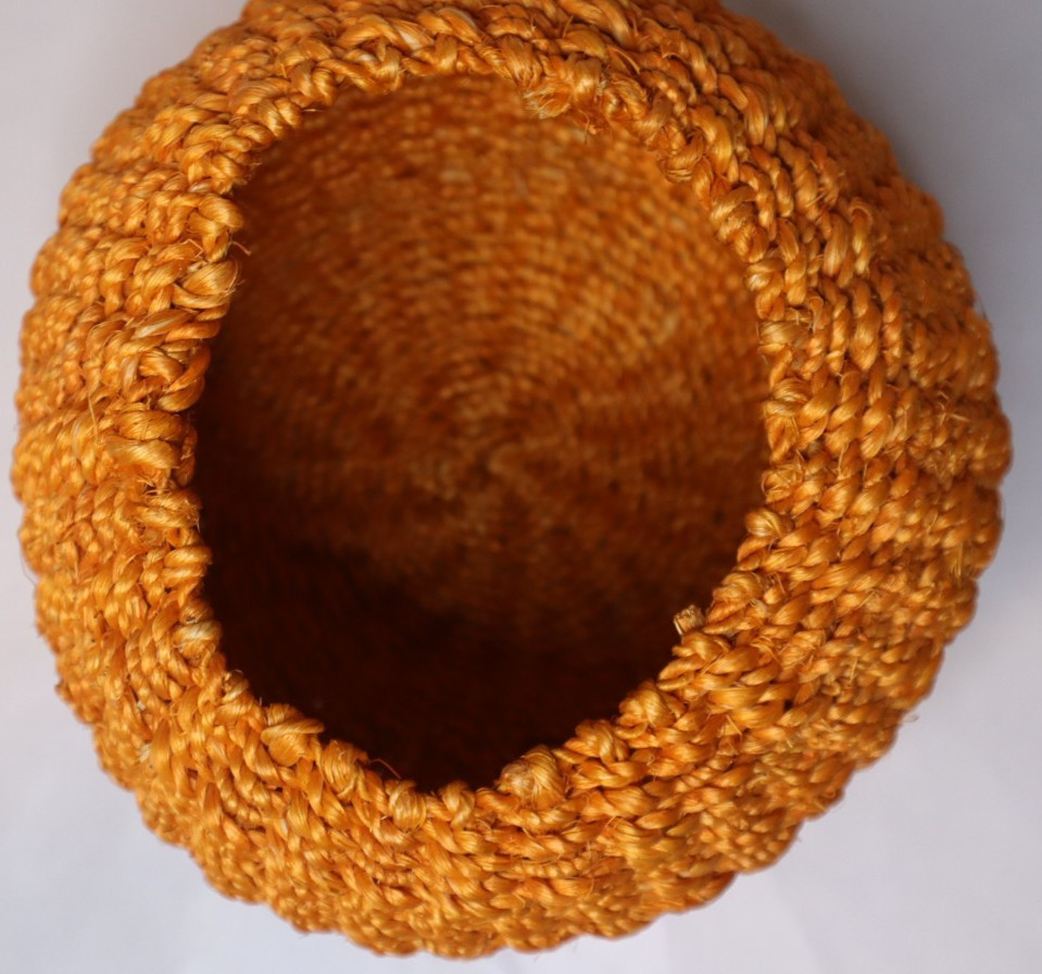Woven Pumpkin Basket with Lid Fall Thanksgiving Decor Orange