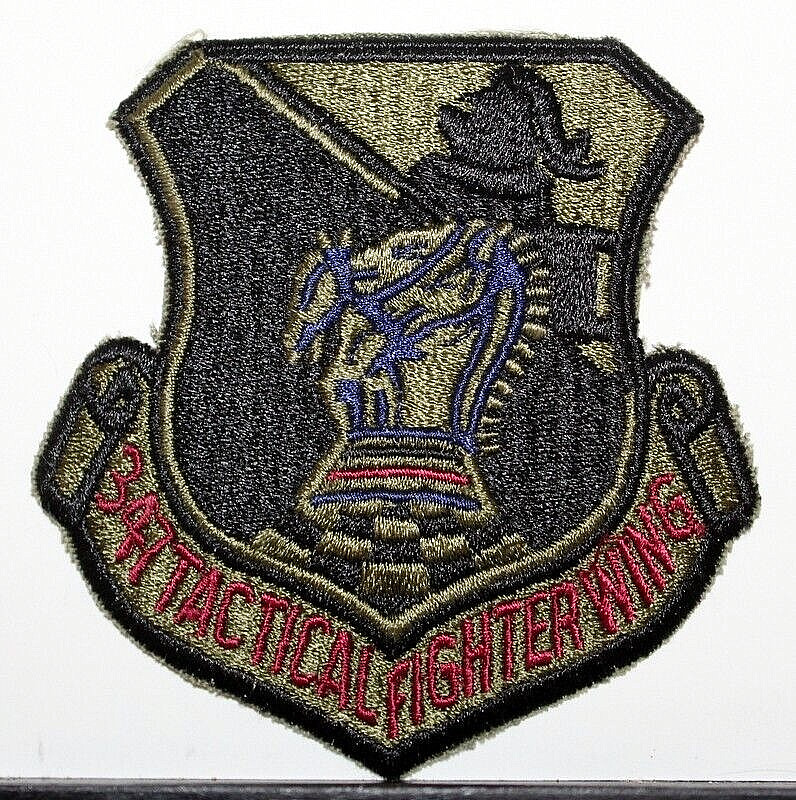 USAF Air Force 347th Tactical Fighter Wing Subdued Insignia Badge Emblem Patch