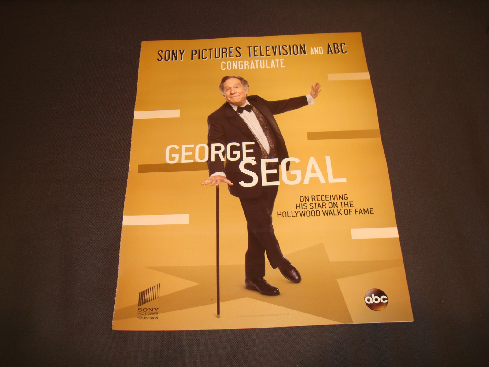 GEORGE SEGAL ad Hollywood Walk Fame Star, The Goldbergs & BEYONCE Grammy Award