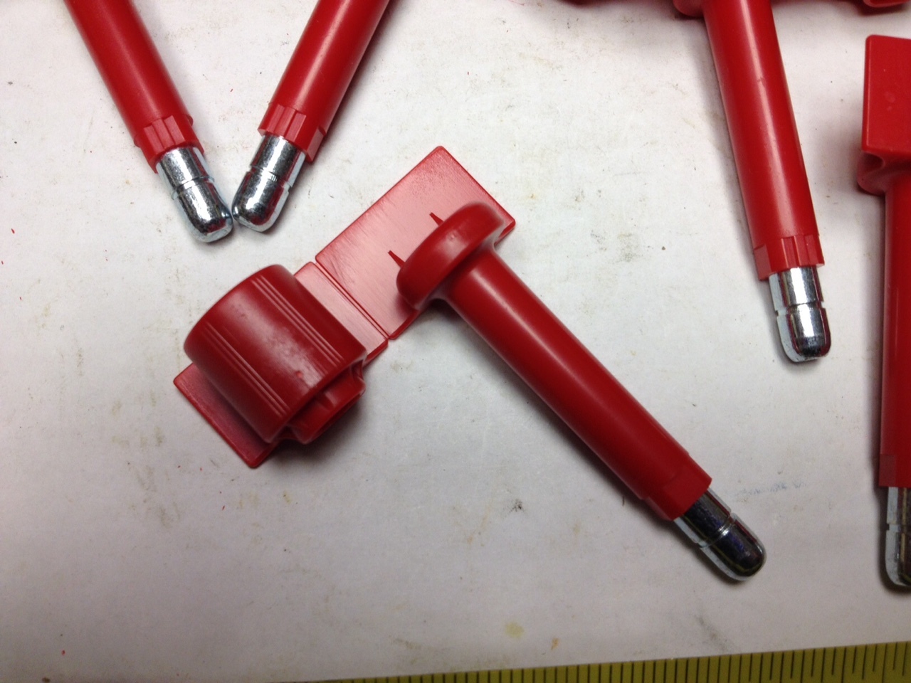 *** Lot of 5 ***, SnapTracker Bolt Seals, Red, CTPAT Compliant, Serialized