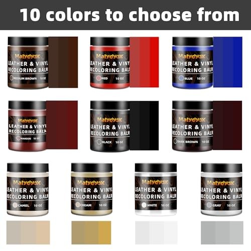 10 oz Leather Color Restorer Conditioner, Leather Recoloring Balm Dark Brown