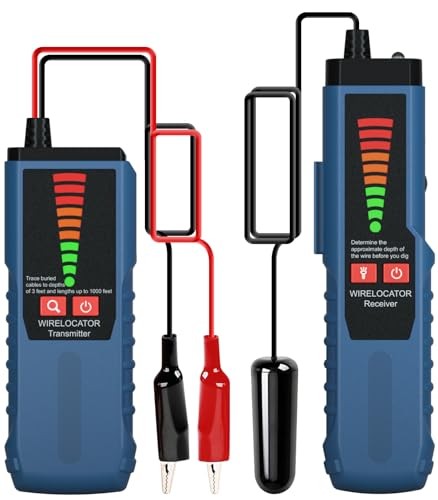 F04 Underground Wire Locator, Cable Locator with Earphone, Buried Wire