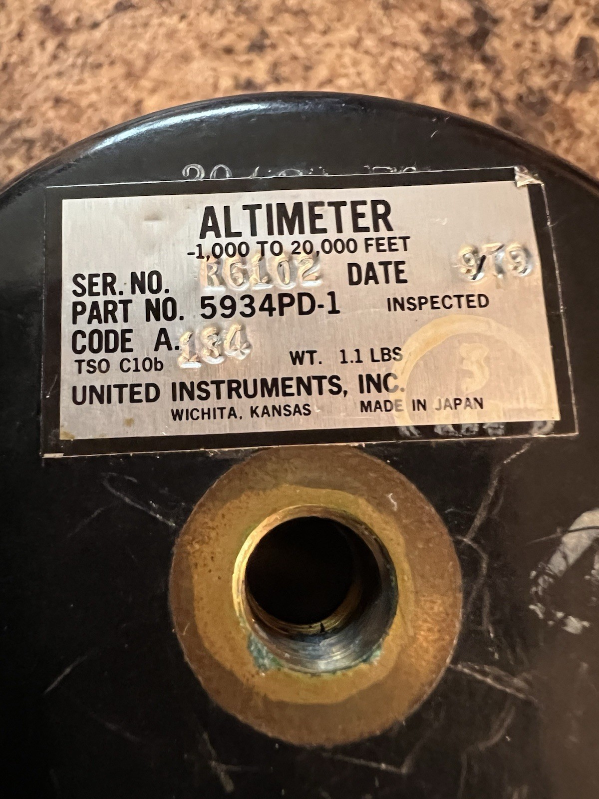 united instruments altimeter Model 5934PD-1