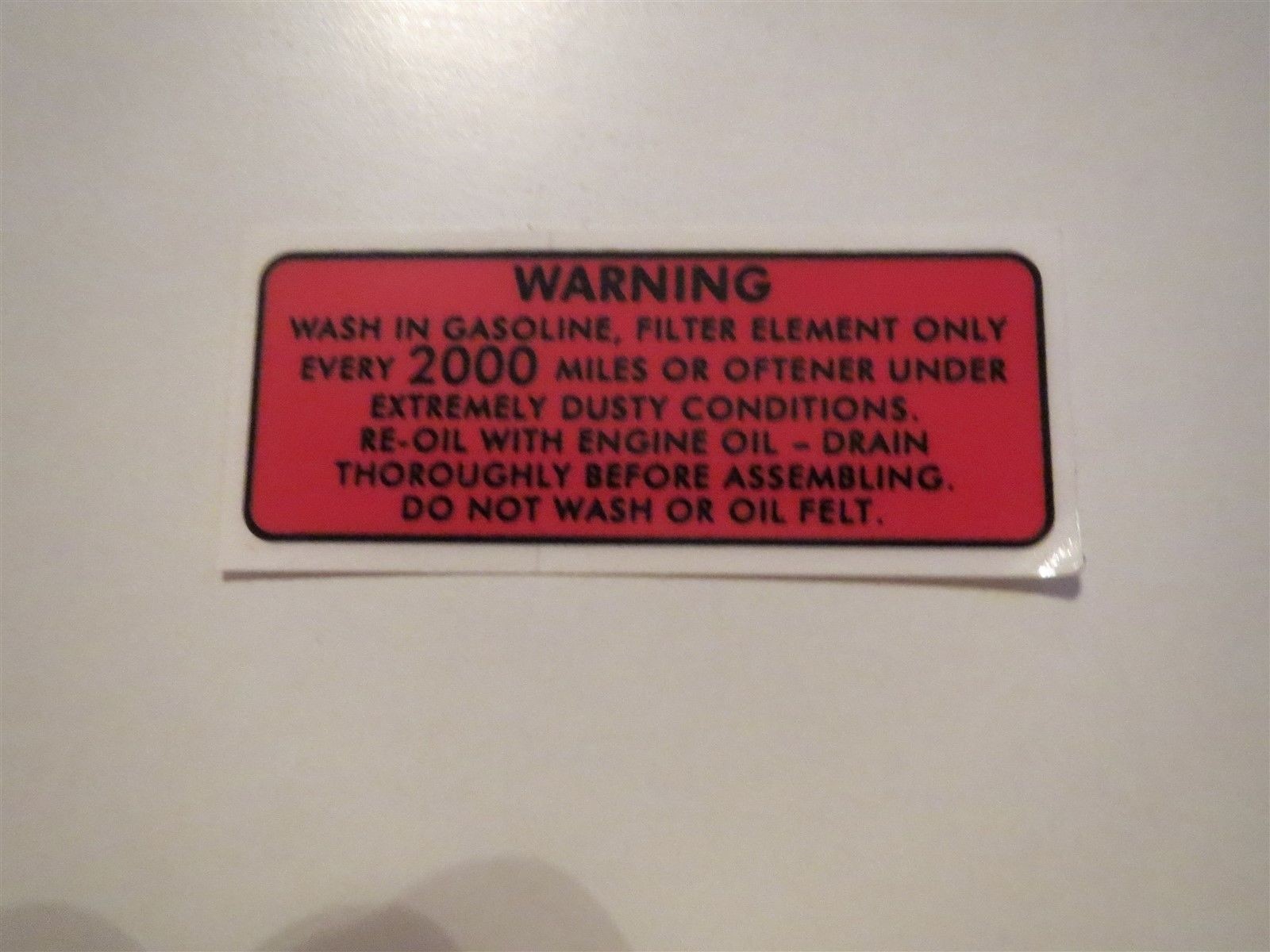 1932 1933 1934 1935 1936 1937 PACKARD DRY STYLE AIR CLEANER SERVICE INSTR DECAL