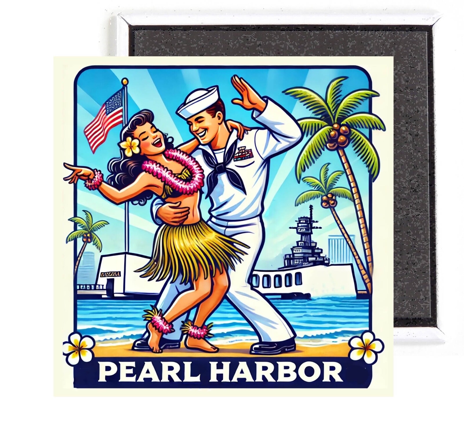 Pearl Harbor Hawaii FRIDGE MAGNET travel souvenir sailor navy