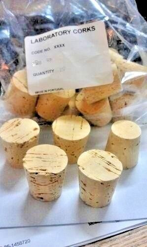 CORK, Push-In, Tapered, Round Cork Plugs,(5), Size 14, Fits 1-1/4" Large End ID