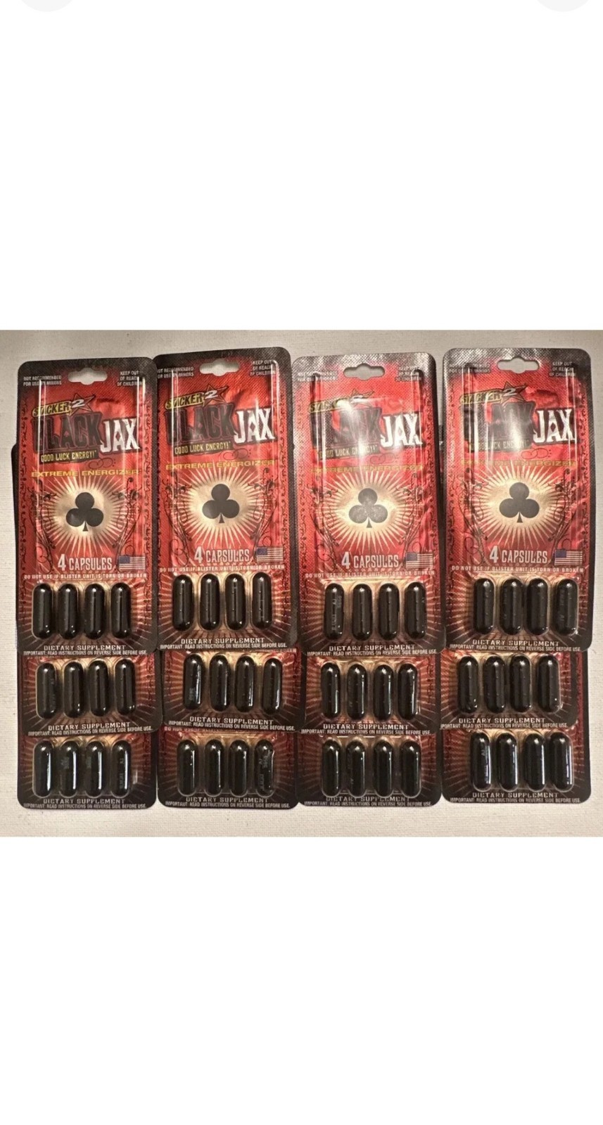 BLACK JAX by Stacker ENERGY PILLS Weight Loss Focus 48 Capsules