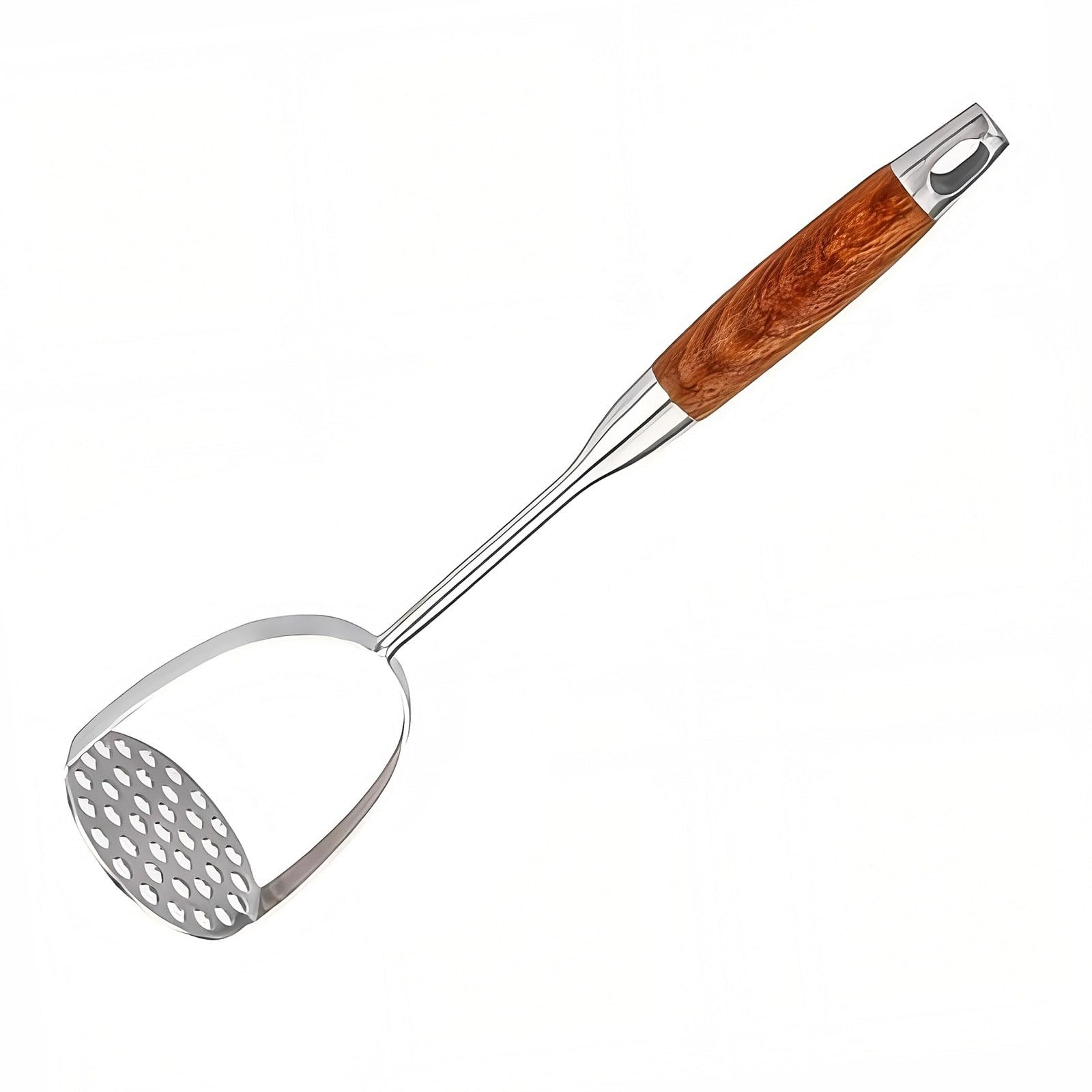 REDANT 13.5" Stainless Steel Potato Masher with 13.5*3.15*3.15 in, Wood