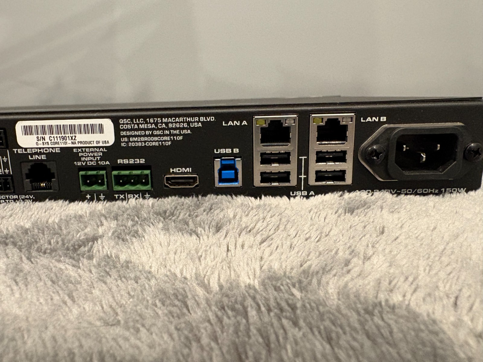 QSC Q-SYS CORE 110F RACK MOUNTABLE DIGITAL SIGNAL PROCESSOR