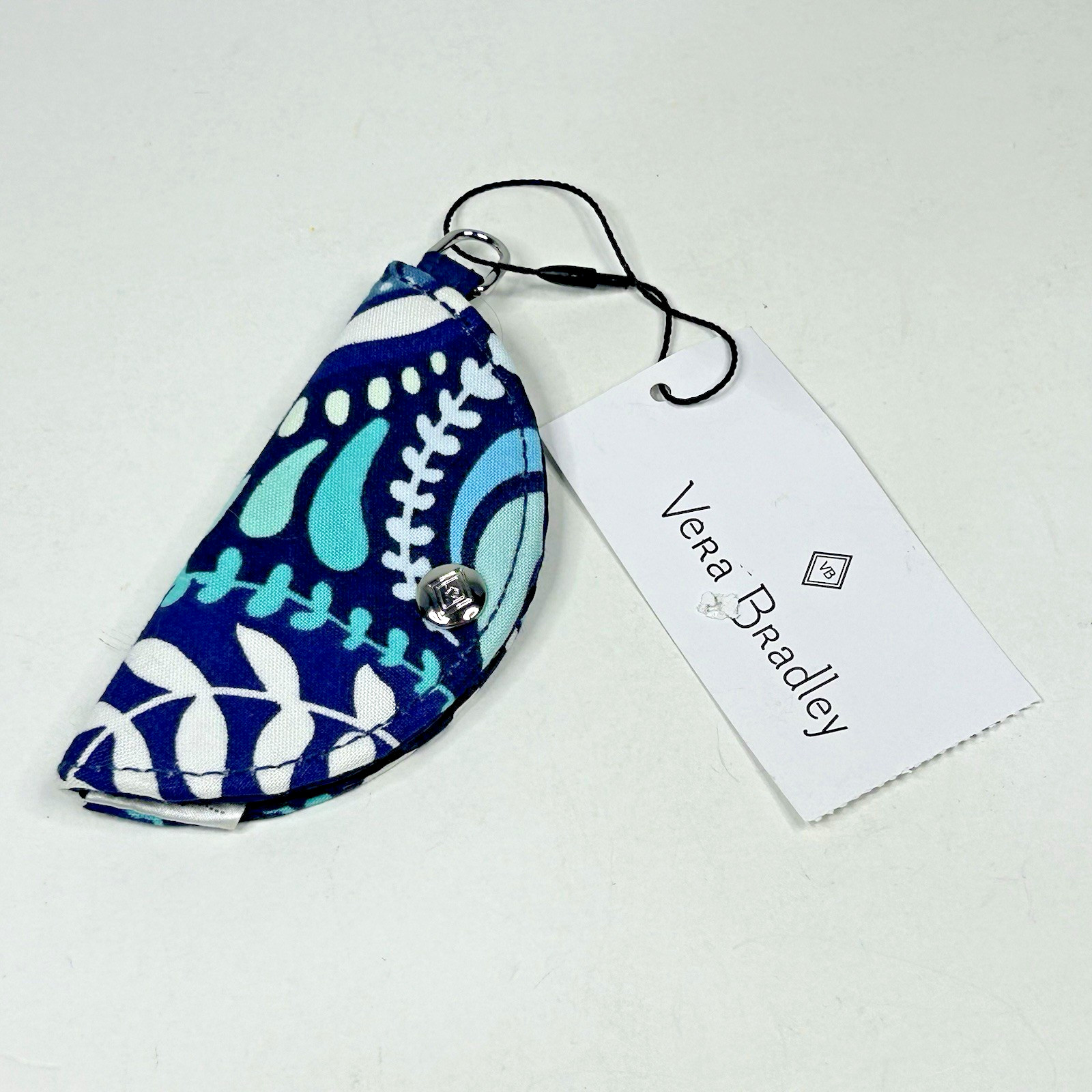 Vera Bradley Cord Keeper Blue Island Medallion NEW Snap Purple White