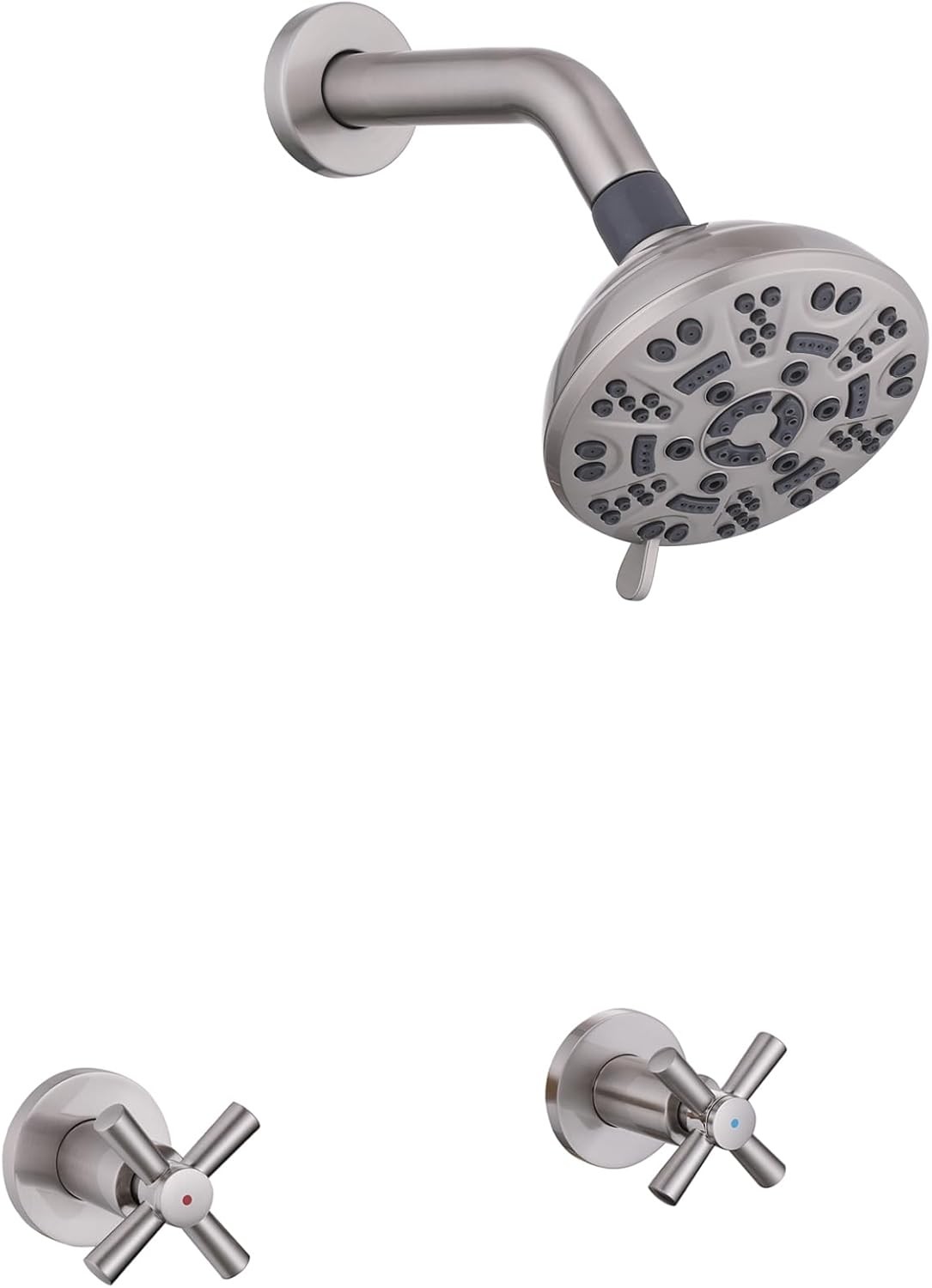 2 Handle Shower Faucet,Wall Mounted Two Handles Shower Faucet Set with 8 Modes