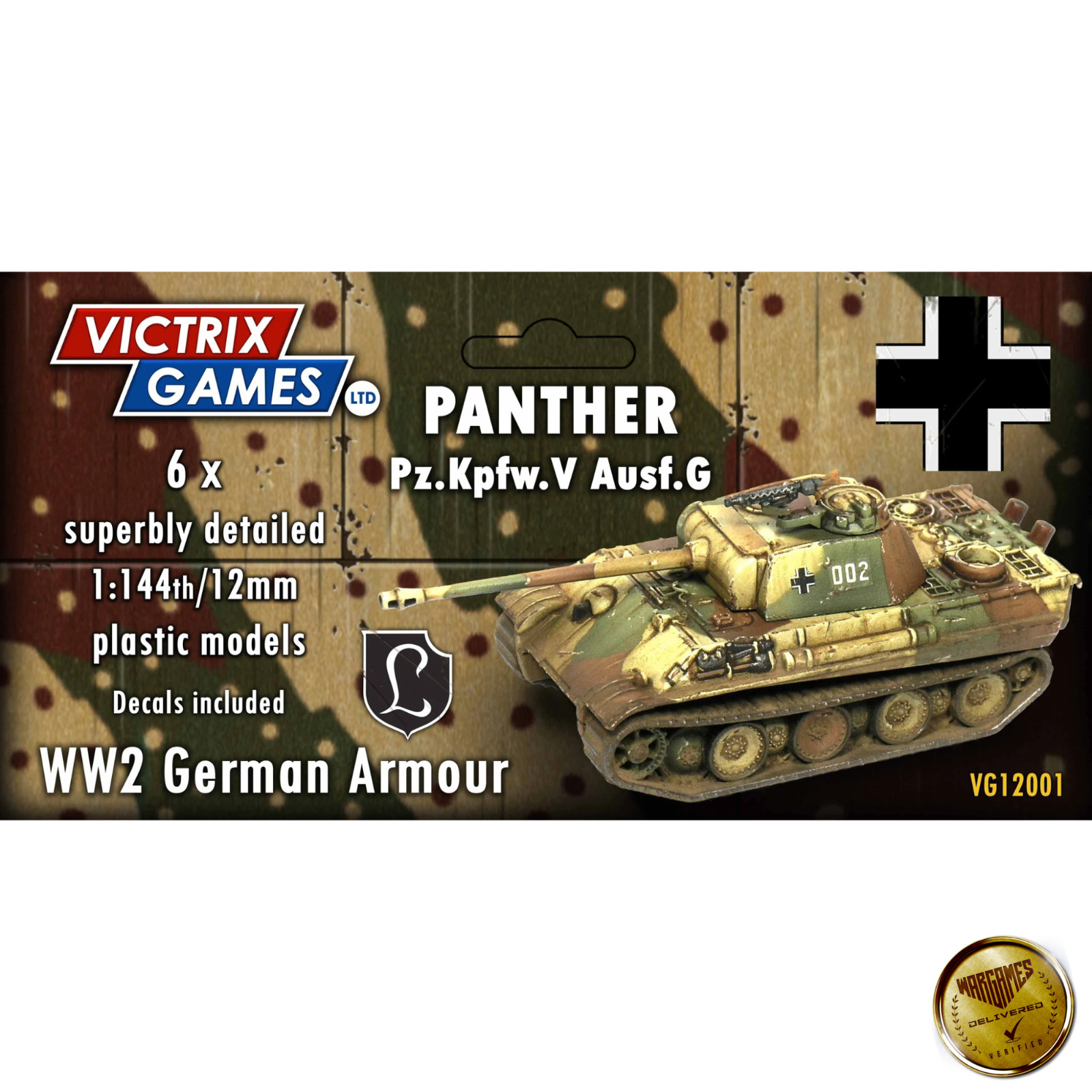 Victrix Games Panther Ausf G Pz.Kpfw. V Ausf G WW2 German Armour Tank Miniatures