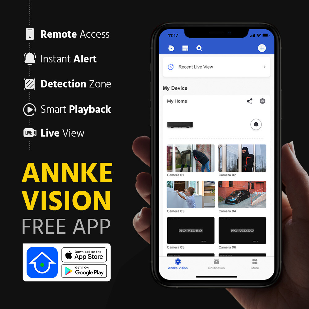 ANNKE 6MP POE Security Camera 180° Dual Lens Color Night Two Way Audio FCD600
