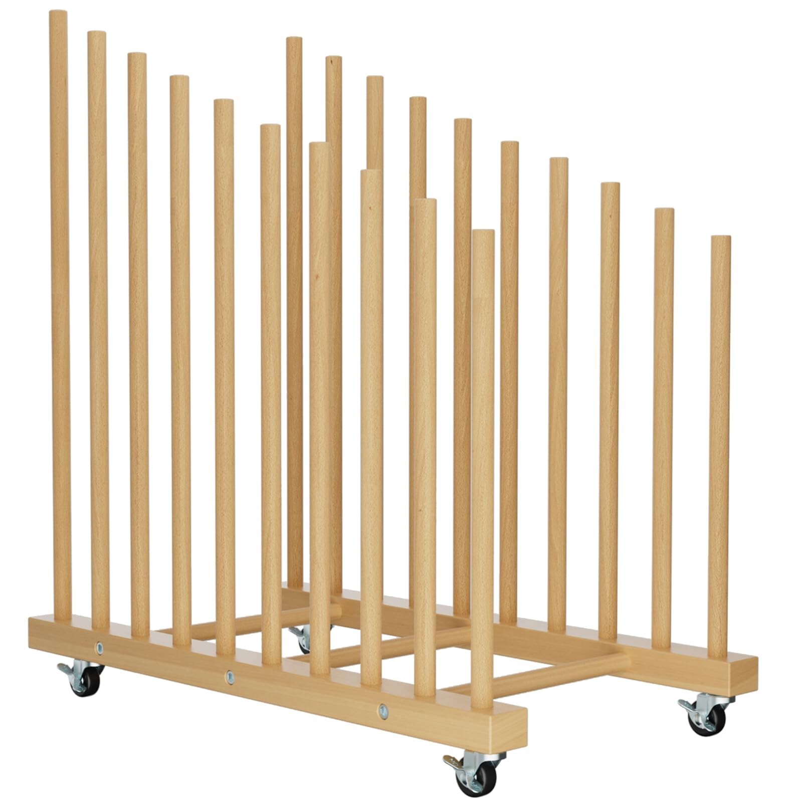 Art Storage Rack with Caster Wheels, 9 Section Wooden Art Canvas Storage for ...