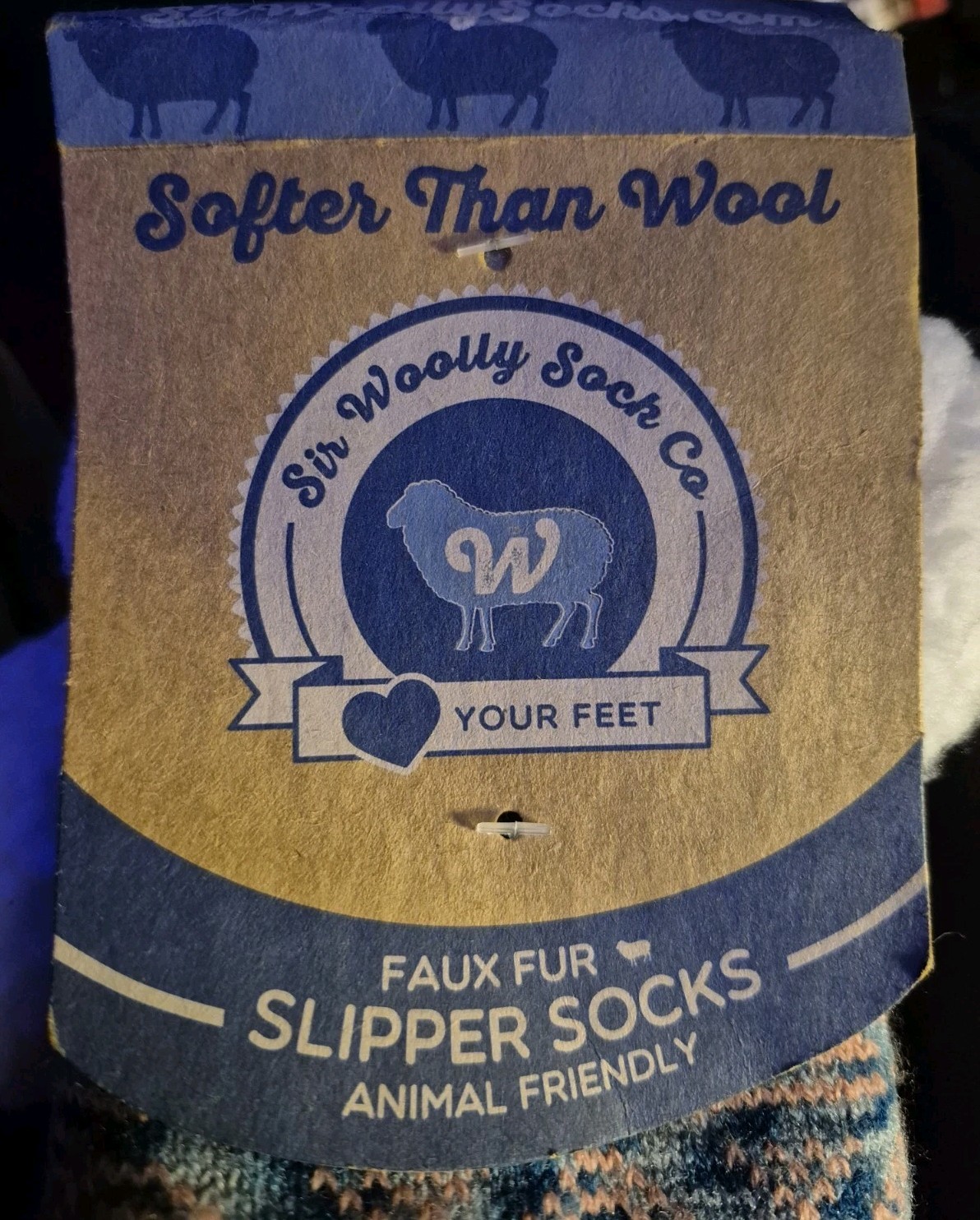 Sir Woolly Sock Co Company Unicorn Print Faux Fur Slipper Socks