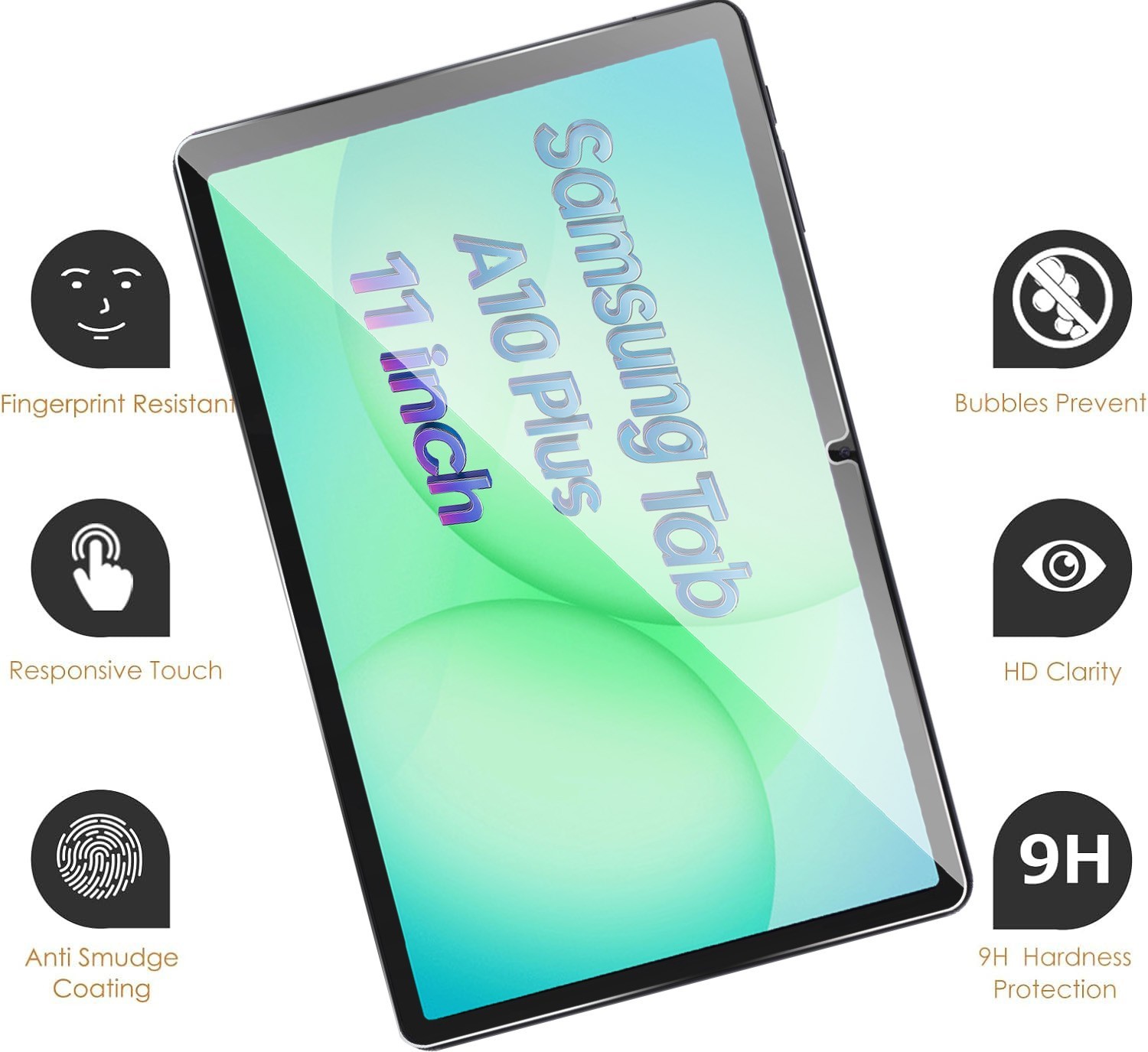 Samsung Tab A10 Plus 11" Tempered Glass Screen Protector 9H HD Clear Film 2Pack