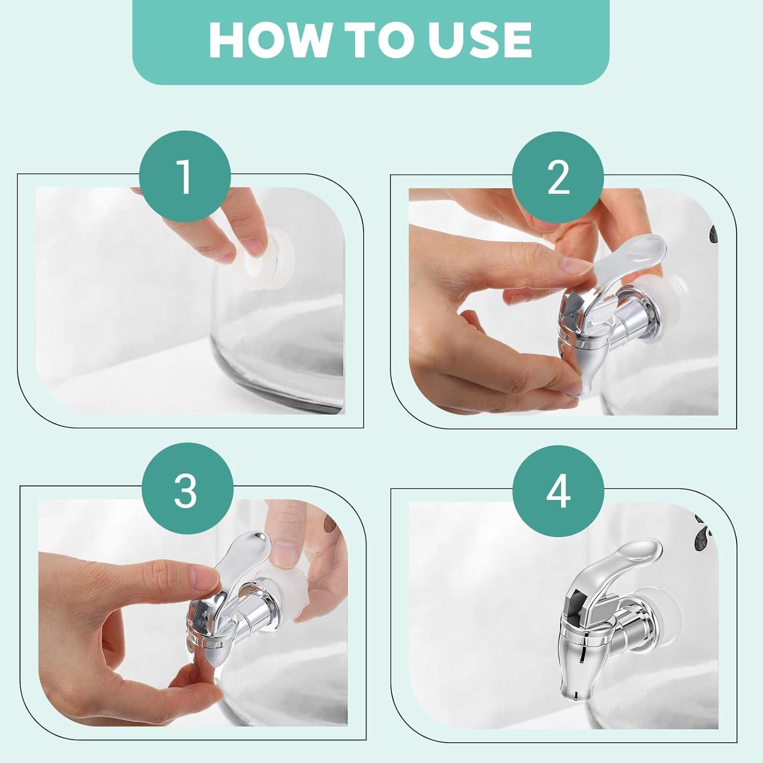 4 PCS Spigot for Beverage Dispenser Replacement, Plastic Water Jug Spigot, Outdo