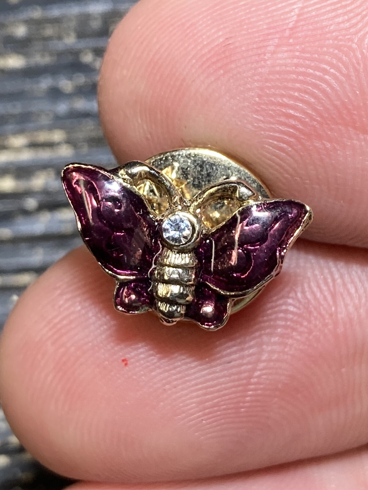 Purple Butterfly Lapel Pin Vest Collectible EUC K505