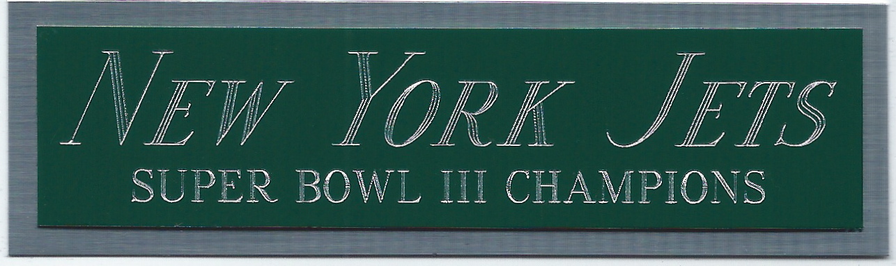 JETS SUPER BOWL III NAMEPLATE FO AUTOGRAPHED Signed FOOTBALL-HELMET-JERSEY-PHOTO