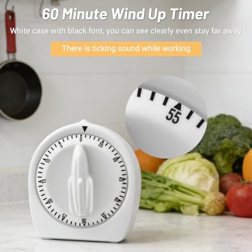 Kitchen Timers for Cooking,60 Minute Wind Up Timer,Visual Mechanical