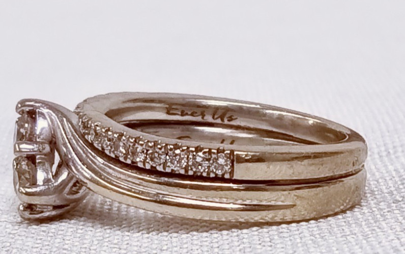 14k White Gold Diamond Forever Us Wedding Ring - Size 6 - 6.5g