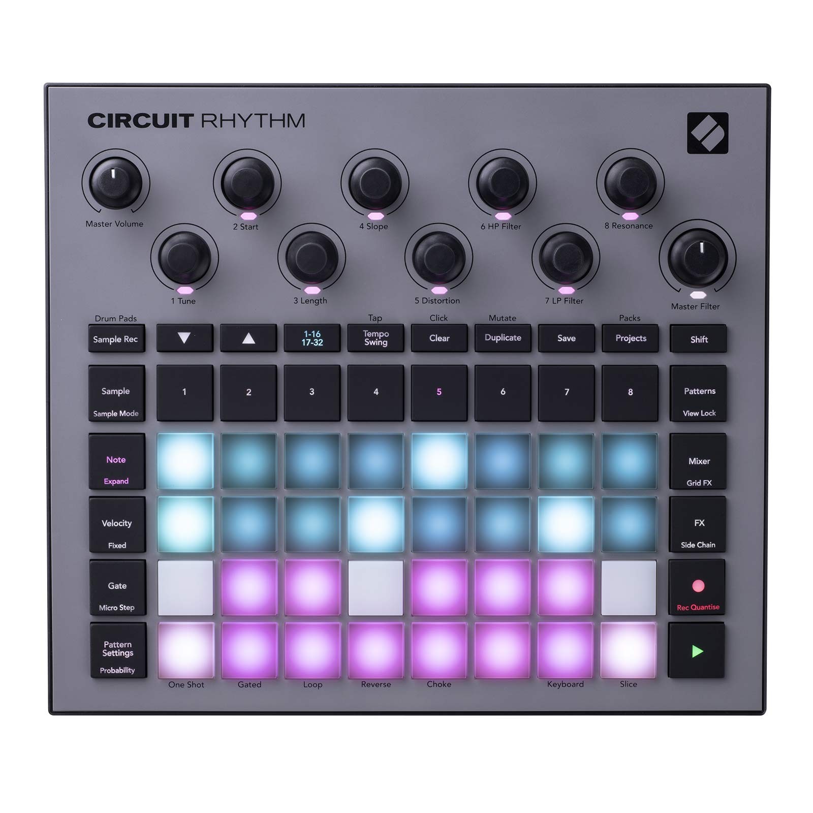Novation Circuit Rhythm Audio Recording Beat Sample-Based Groovebox w Case