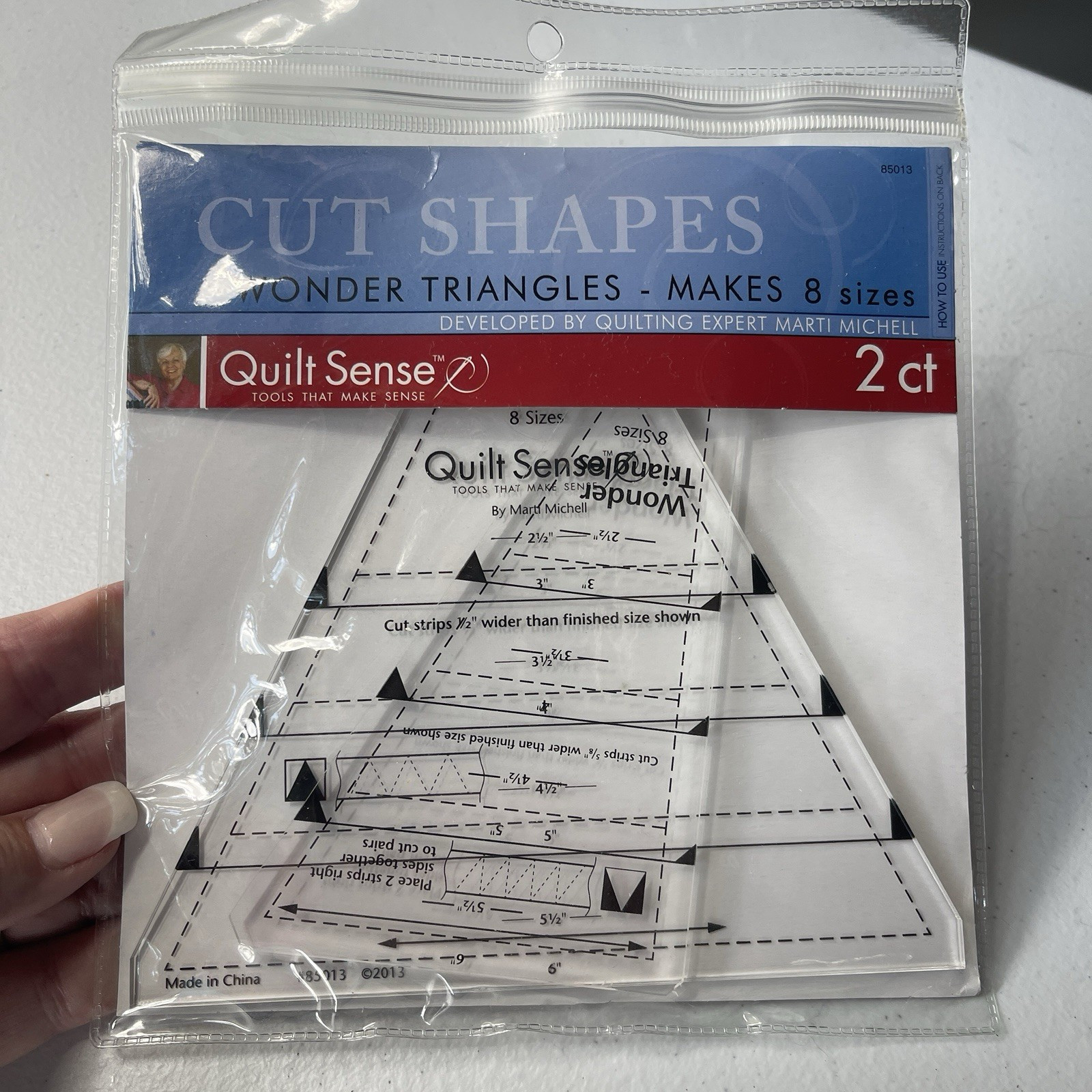 Quilt Sense Wonder Triangles Cut Shapes Template Set, Makes 8 Sizes, 2 ct