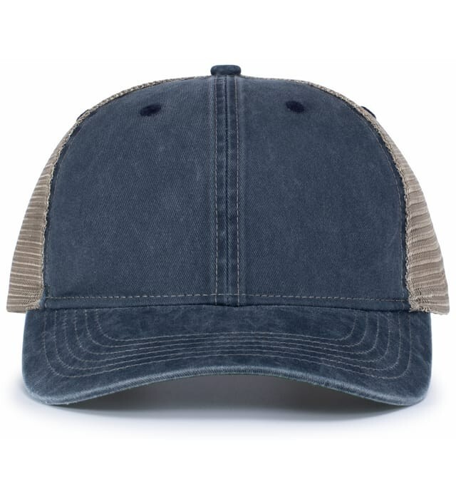 Pacific Headwear V37 Vintage &Dirty Trucker Snapback Cap - Blue Tan